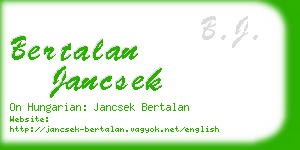 bertalan jancsek business card